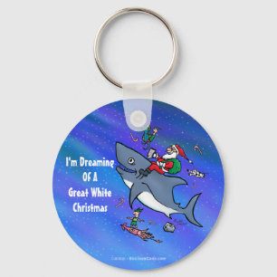 Träumen von einem großen weißen Hai-Weihnachten Schlüsselanhänger