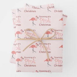 Träumen von einem rosa Weihnachten - Geschenkpapier Set