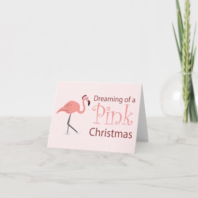 Träumen von einem rosa Weihnachten Karte (Vorderseite)