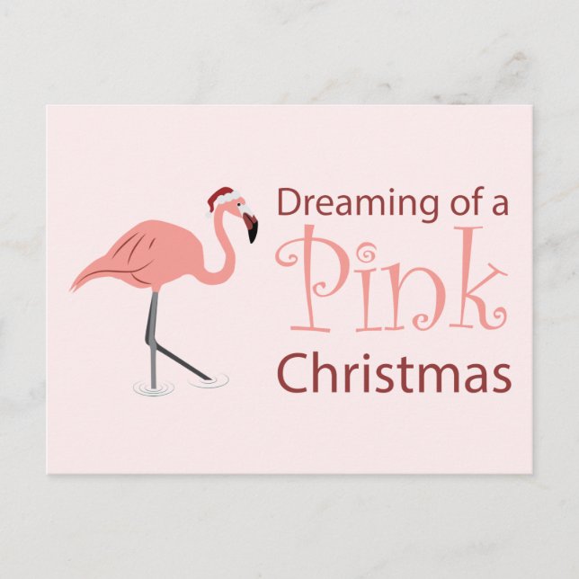 Träumen von einem rosa Weihnachten Postkarte (Vorderseite)
