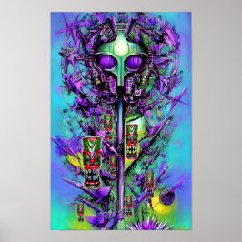 Träumen von einem verrückten Tiki-Baum Poster
