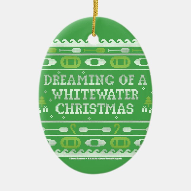 Träumen von einem Whitewater Weihnachten Keramik Ornament (Vorne)