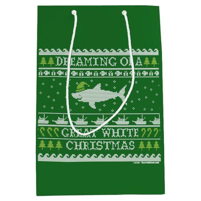 Träumen von großartigem, weißem Weihnachtsanschein Mittlere Geschenktüte (Vorderseite)