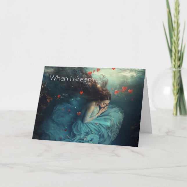 Träumen von Liebe, Valentinstag-Karte Dankeskarte (Vorderseite)
