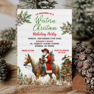 Träumen von Western Santa Cowboy Weihnachten Party Einladung