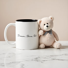 Träumen, wagen, tu! Inspirationsangebot Zweifarbige Tasse