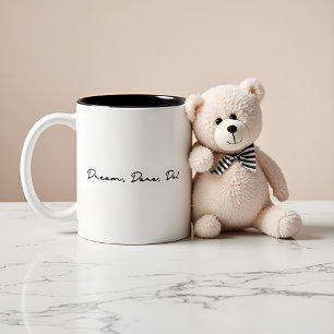 Träumen, wagen, tu! Inspirationsangebot Zweifarbige Tasse