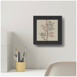 Träumende Blütenblätter auf Zweigen L rosa grün be Poster