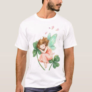 Träumende Fee mit Kleeblatt-Magie-Tanz T-Shirt
