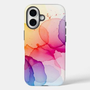 Träumende fließende Formen mit Aquarelltextur iPhone 16 Hülle