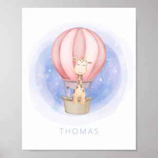 Träumende Giraffe Whimsicalische Kinderzimmer-Wand Poster