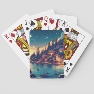 Träumende Küsten Nacht Spielkarten