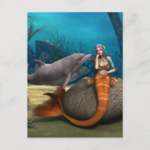 Träumende Meerjungfrau Delfin Unterwasser Fantasy