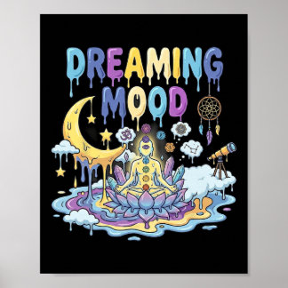 Träumende Stimmung Chakra Lotus Astral Meditation  Poster