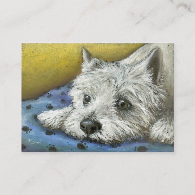 Träumende Westie ACEO Drucke Visitenkarte (Vorderseite)