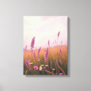 Träumende Wildblumenwiese Florale Leinwandkunst Leinwanddruck