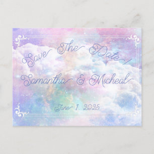 Träumende Wolken und Sterne Hochzeit speichern das Postkarte