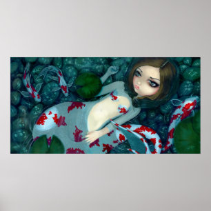 Träumender Koi Meerjungfrauphantasie Kunst-Druck Poster