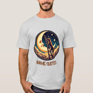 Träumender Mond & Hund steigt Leiter T-Shirt