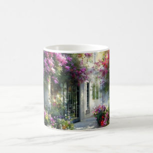 Träumender Wasserfarben-Hof-Becher: Florales Kunst Kaffeetasse