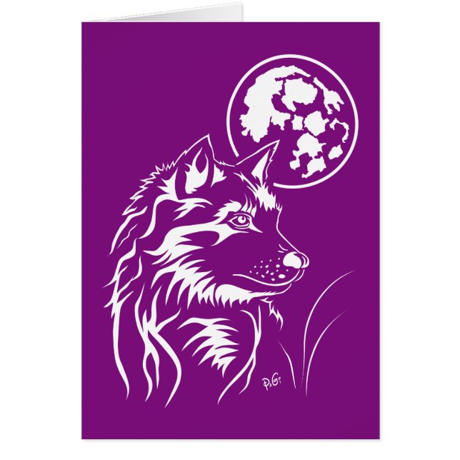 Träumender Wolf Grusskarte (Vorne)