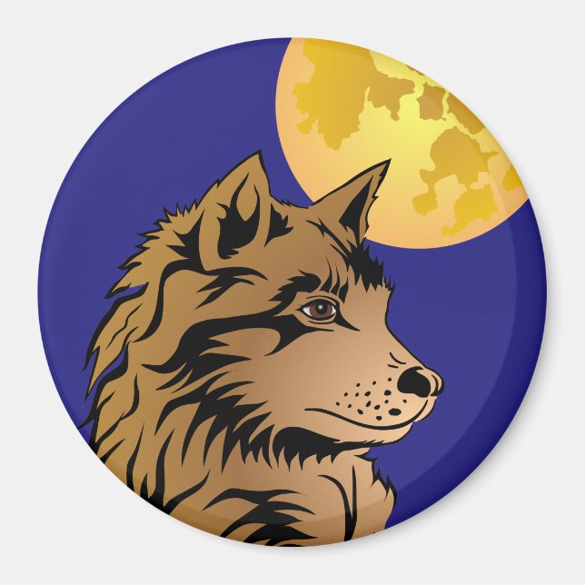 Träumender Wolf Magnet (Vorne)