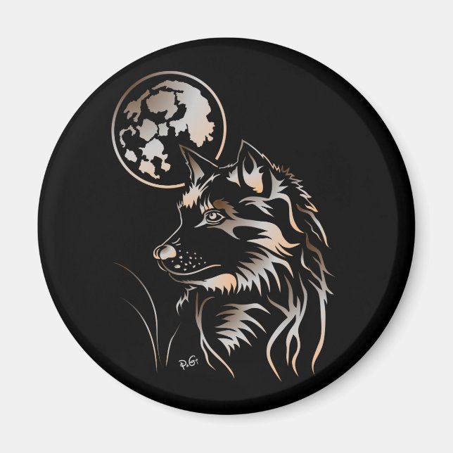 Träumender Wolf Magnet (Vorne)