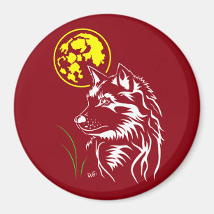 Träumender Wolf Magnet