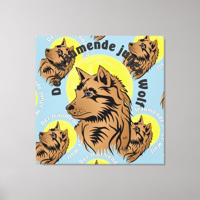 träumender Wolfswelpe Leinwand (Vorderseite)