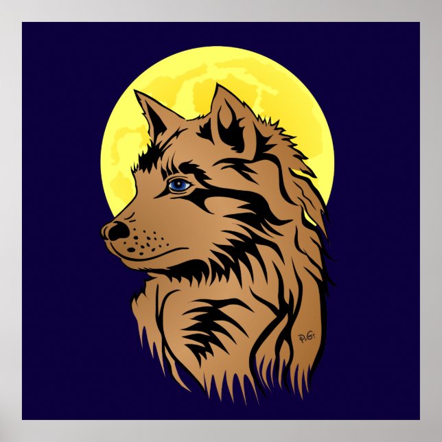 Träumender Wolfswelpe Poster (Vorne)