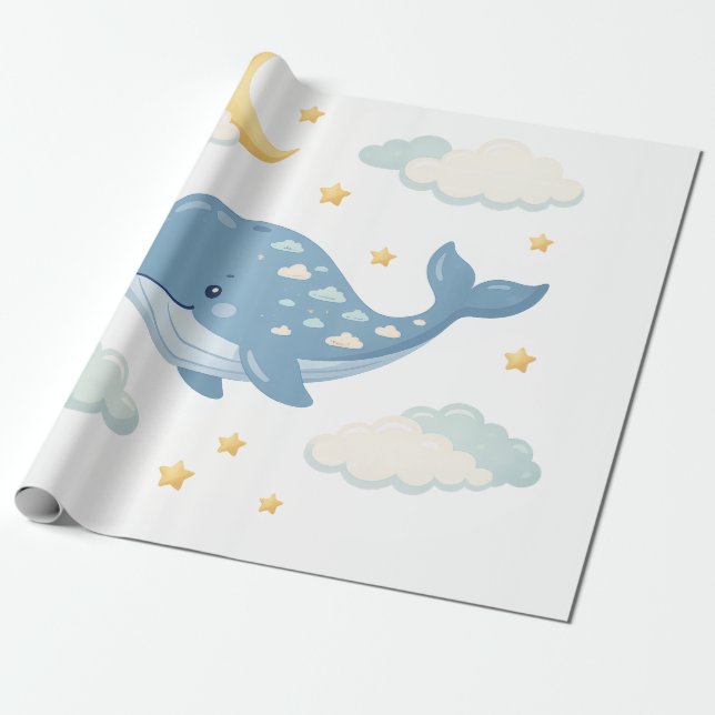 Träumender Wolkenwal Geschenkpapier (Ungerollt)