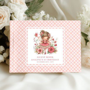 Träumendes Feen-Mädchen Geburtstags-Rosa Blush Pin Gästebuch