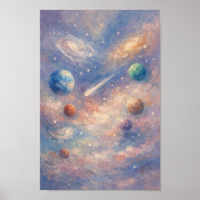 Träumendes kosmische Kunstposter – Impressionistis Poster (Vorne)