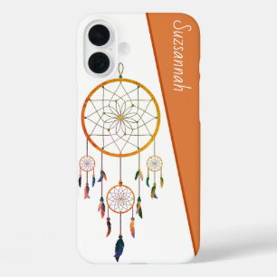Träumer Farbige Federn Boho Benutzerdefinierter Na iPhone 16 Plus Hülle