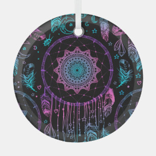 Träumer Mond Muster der Native Americans Ornament Aus Glas