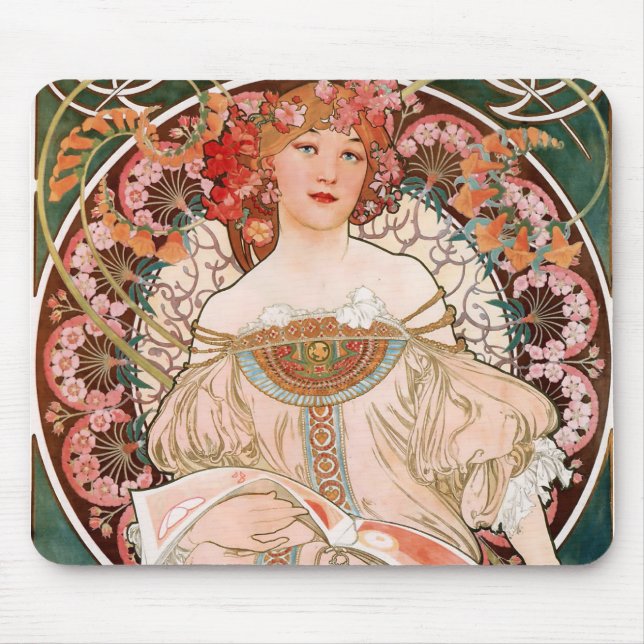 Träumerei Alphonse Mucha Mousepad (Vorne)