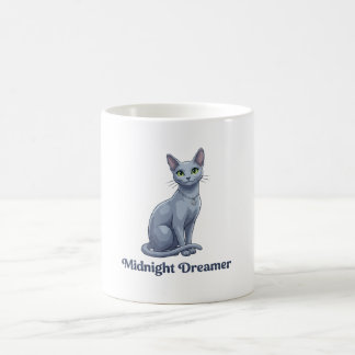 Träumerin der Mitternacht Himmels Katze Kaffeetasse