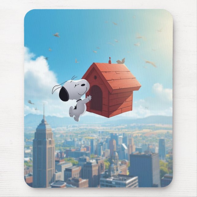 Träumerische Beagle-Comic-Illustration einer schwi Mousepad (Vorne)