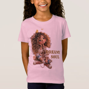 Träumerische Boho-Seele Mädchen - Träumerisch Sitz T-Shirt