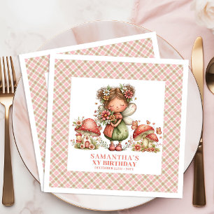 Träumerische Feen-Whimsical-Blumen-Geburtstagsfeie Serviette