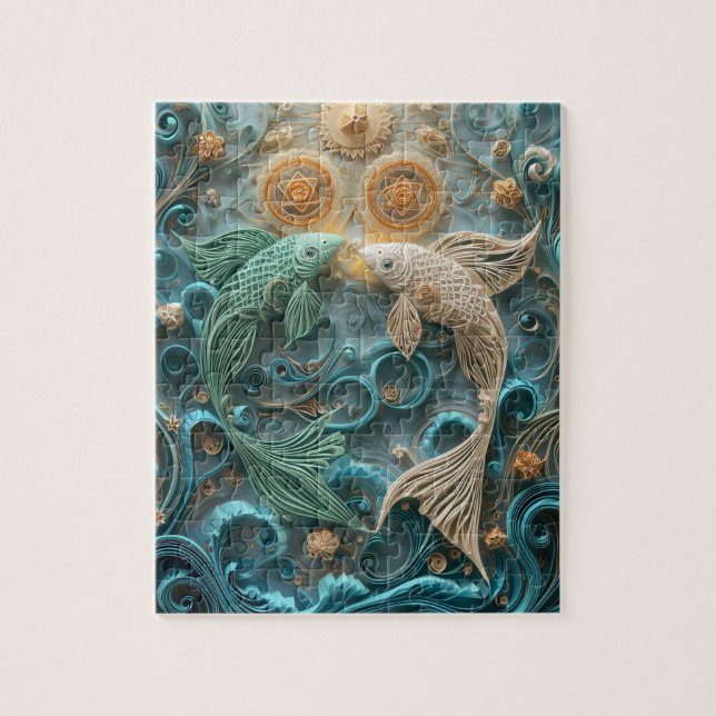 Träumerische Fische - Papierquilling (Vertikal)