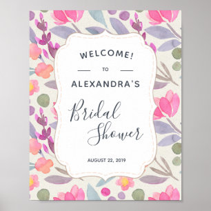 Träumerische Floral Aquarell   Hochzeitsdusche Wil Poster
