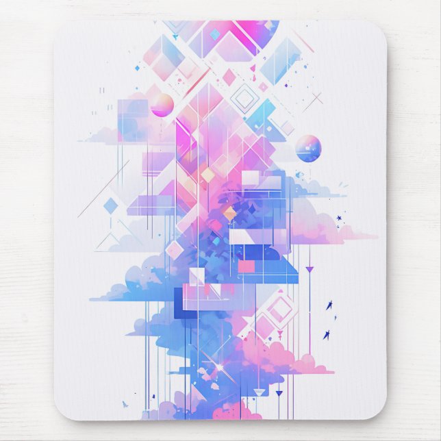 Träumerische geometrische Himmelslandschaft Mousepad (Vorne)
