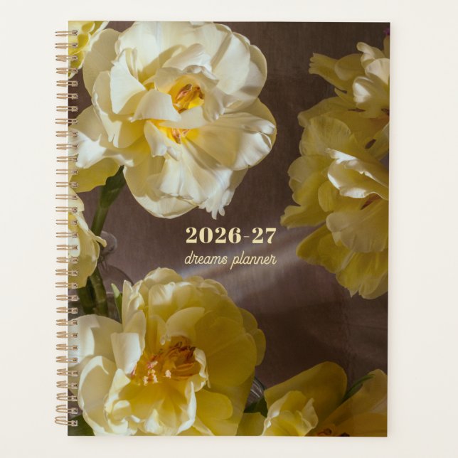 Träumerische goldene Tulpen Planer (Vorderseite)