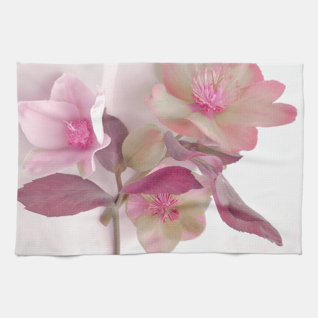 Träumerische Hellebores-Papierset Geschirrtuch (Horizontal)