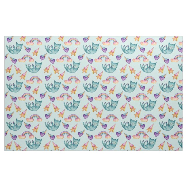Träumerische Katze, die in das Stoff (Fat Quarter (45,7 x 55,9 cm))