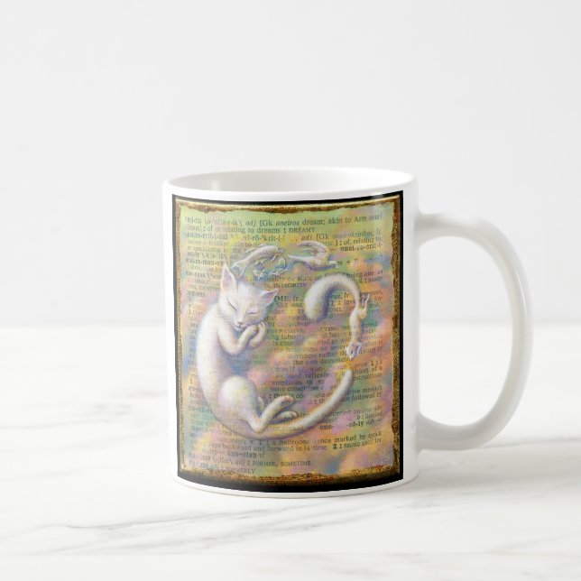 Träumerische Katzen-Tasse: Oneiric Kaffeetasse (Rechts)