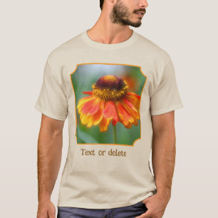 Träumerische Orange Zinnia-Blume Personalisierte N T-Shirt