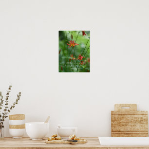 Träumerische orangefarbene Blumen mit Edgar Allan Poster