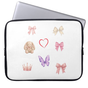 Träumerische Pastell Coquette Hase Schmetterling R Laptopschutzhülle